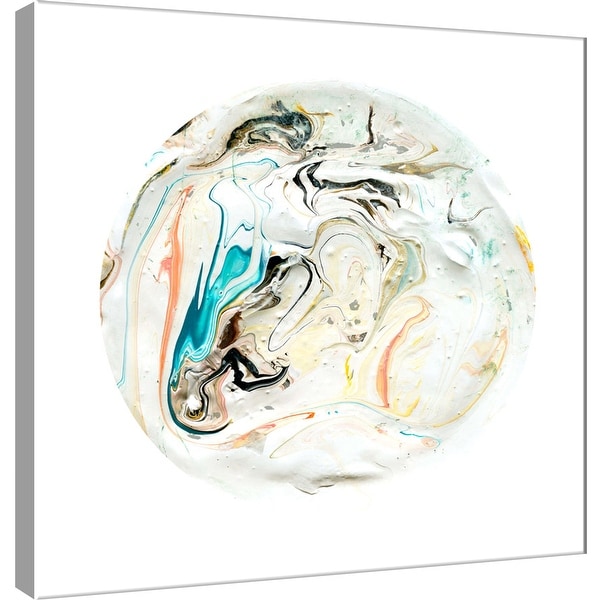 PTM Images 9-101110 PTM Canvas Collection 12" x 12" - "Painterly Circle on White B" Giclee Abstract Art Print on Canvas