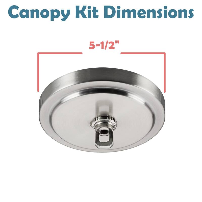 Aspen Creative Transitional Chandelier&Light Fixture Canopy Kit w/Collar Loop,Brushed Nickel,5-1/2" Diameter,1" Center Hole,2PK