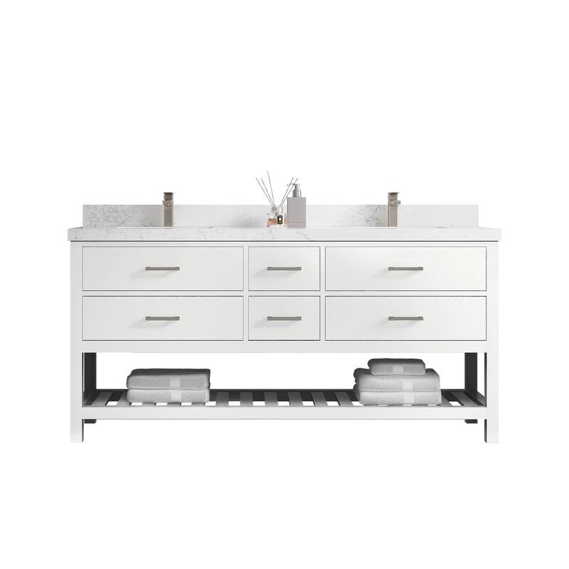 Willow Collections 72 in. W x 22 in. D Parker Double Sink Bathroom Vanity with Countertop