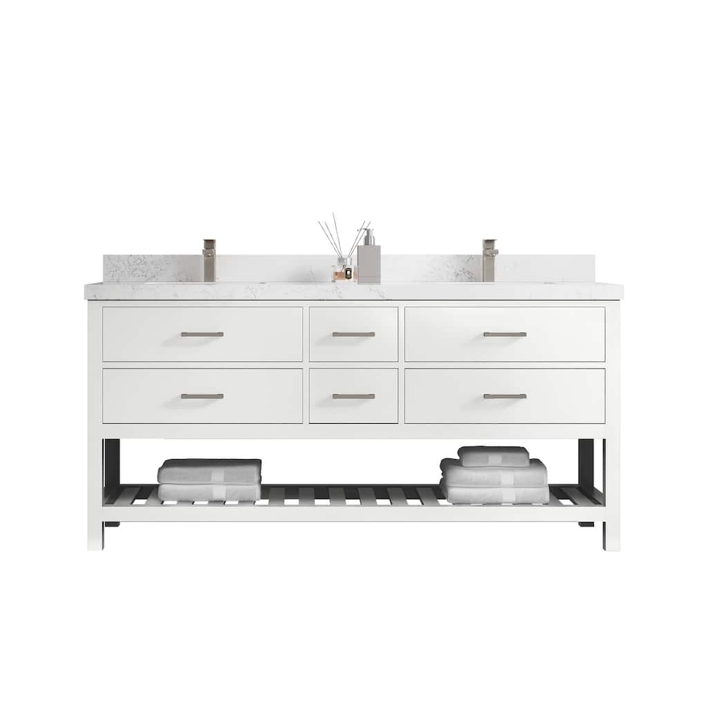 Willow Collections 72 in. W x 22 in. D Parker Double Sink Bathroom Vanity with Countertop