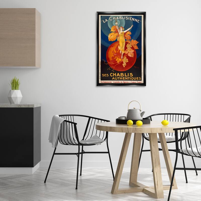 Stupell Vintage Champagne Advertisement Framed Floater Canvas Wall Art Design By Marcus Jules