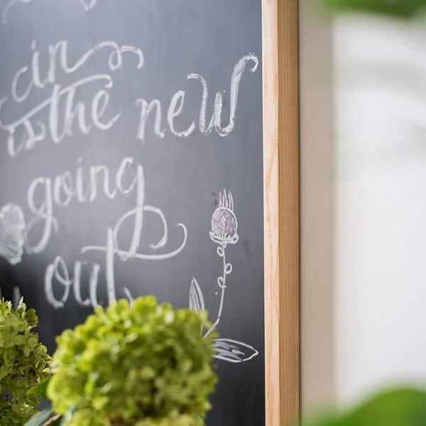 Rusticreach Black Magnetic Chalk Board With Solid Wood Frame Overstock 27104400
