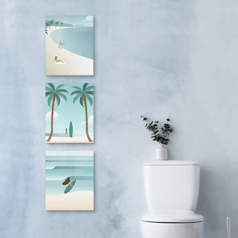 Surfside I-III by Wild Apple Portfolio Canvas Art Prints
