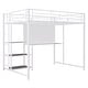 preview thumbnail 20 of 46, Platform Bed with Desk and Whiteboard, Metal Loft Bed w/ 3 Storage Shelves, Safety Guardrail & Ladder, Space-Saving, Noise Free