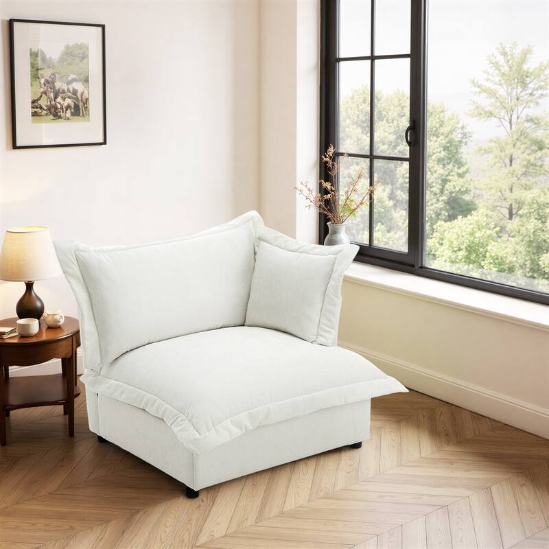 40"W Oversized Upholstered Chenille Comfy Cloud Corner Accent Chair