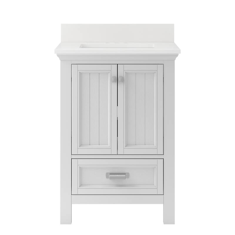 CRAFT + MAIN BAVT2522D-QSW Brantley 24" Free Standing Single Basin - White