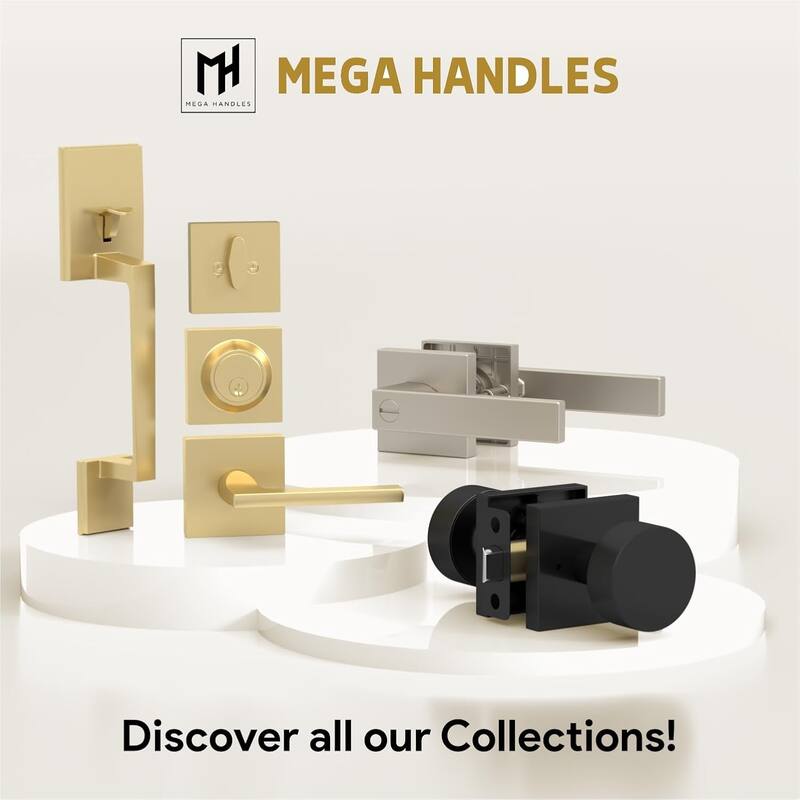 Mega Handles RONN Privacy Flat Lever for Hallway, Closet, and Bathroom I Reversible Keyless Door Lock