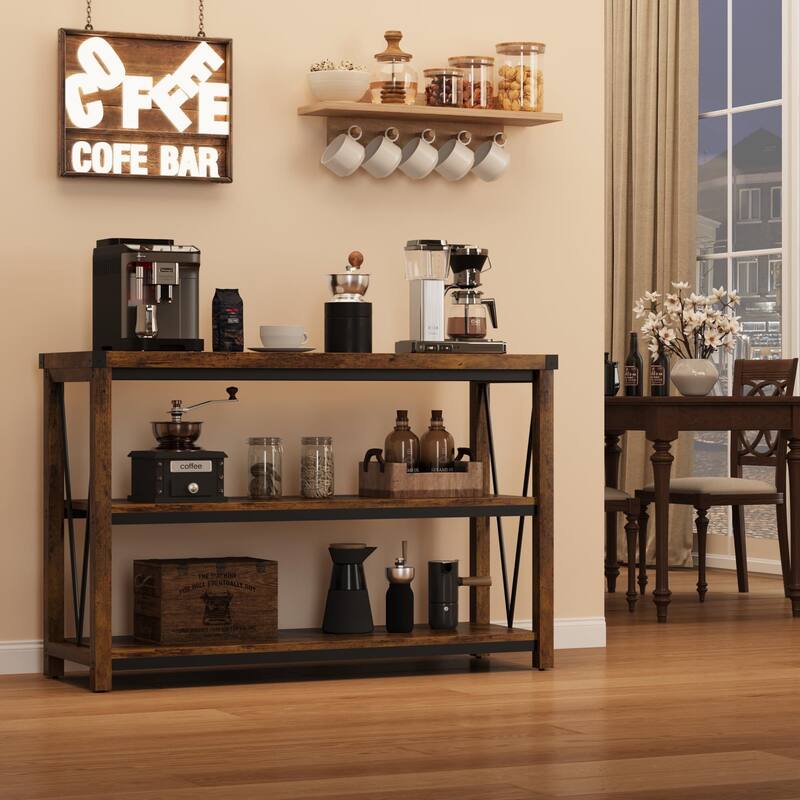 Farmhouse Entryway Table,47 Inch Narrow Long Console Table with Storage