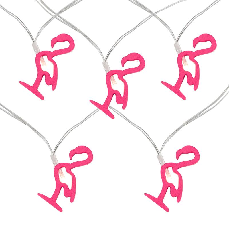 10-Count LED Pink Flamingo Fairy Lights - Warm White - Pink Flamingo