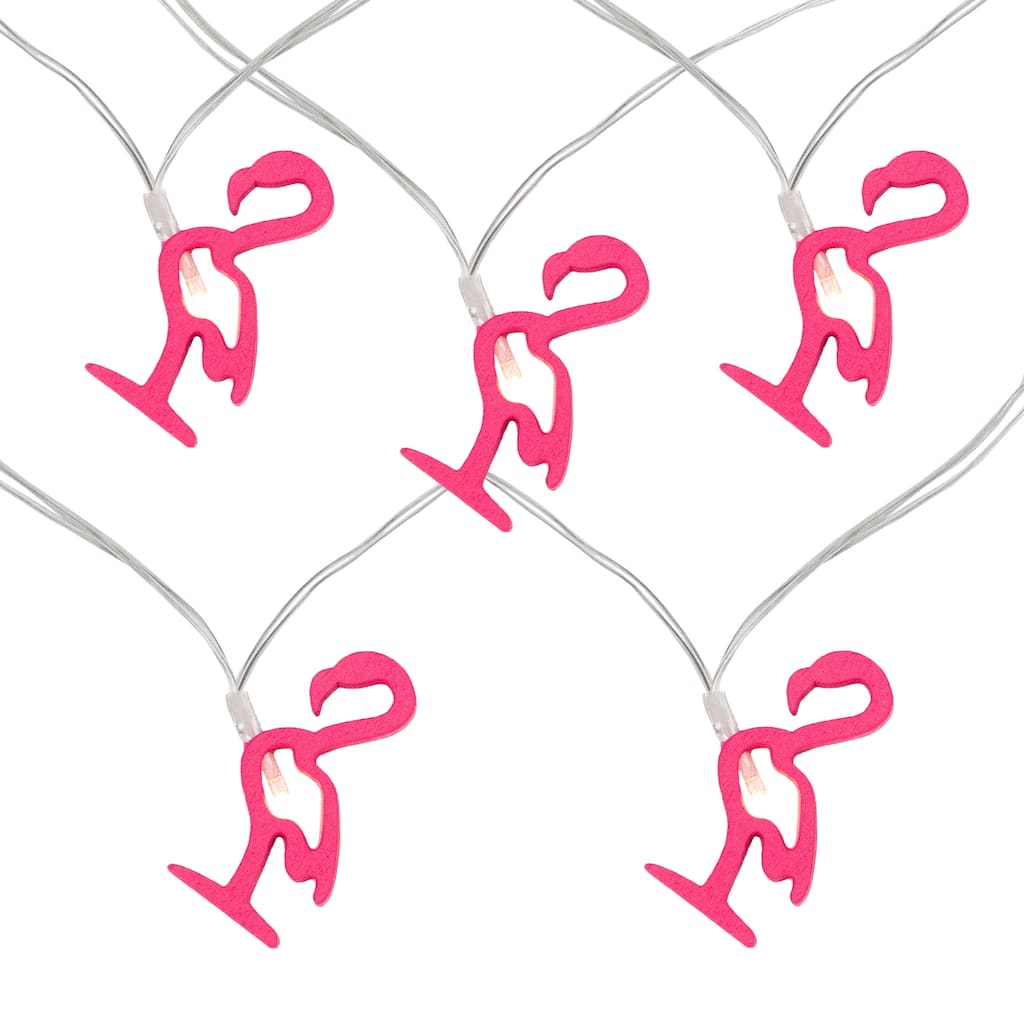 10-Count LED Pink Flamingo Fairy Lights - Warm White - Pink Flamingo