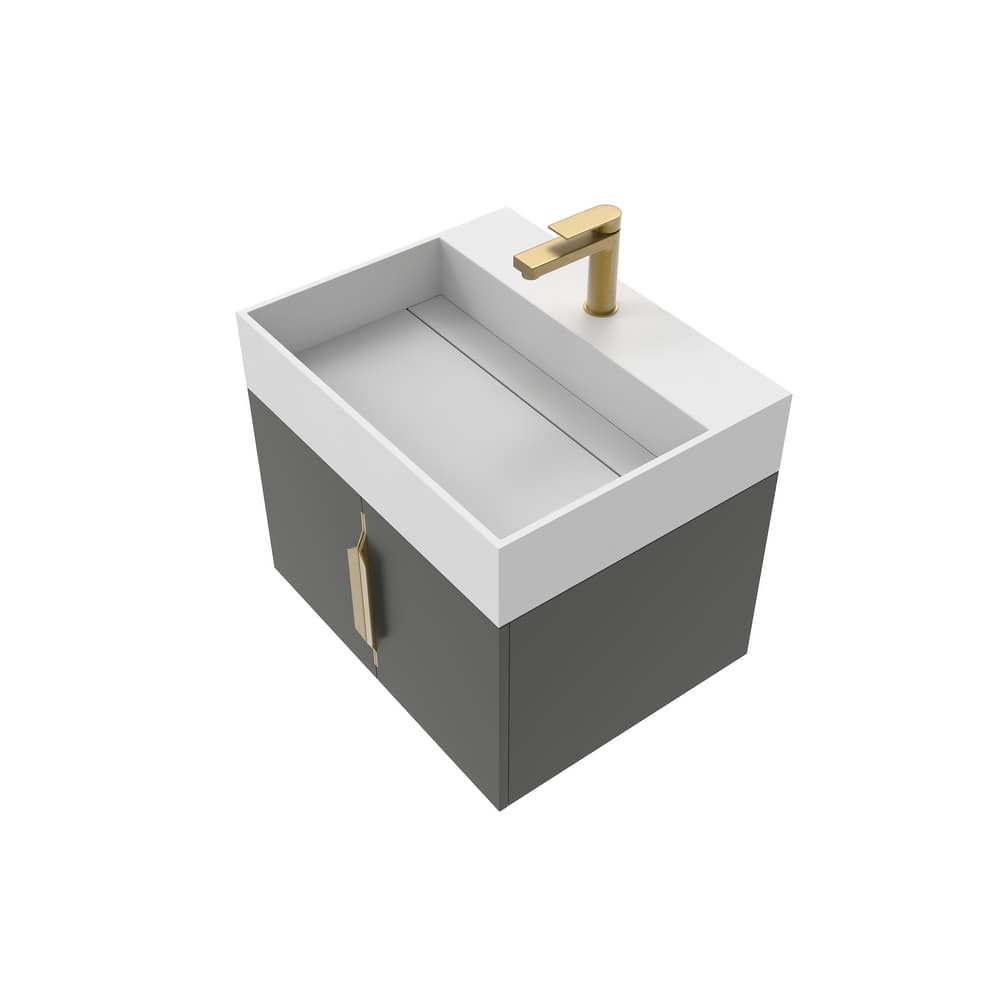 Amazon 24" Wall Mounted Bathroom Vanity Set w/ White Top