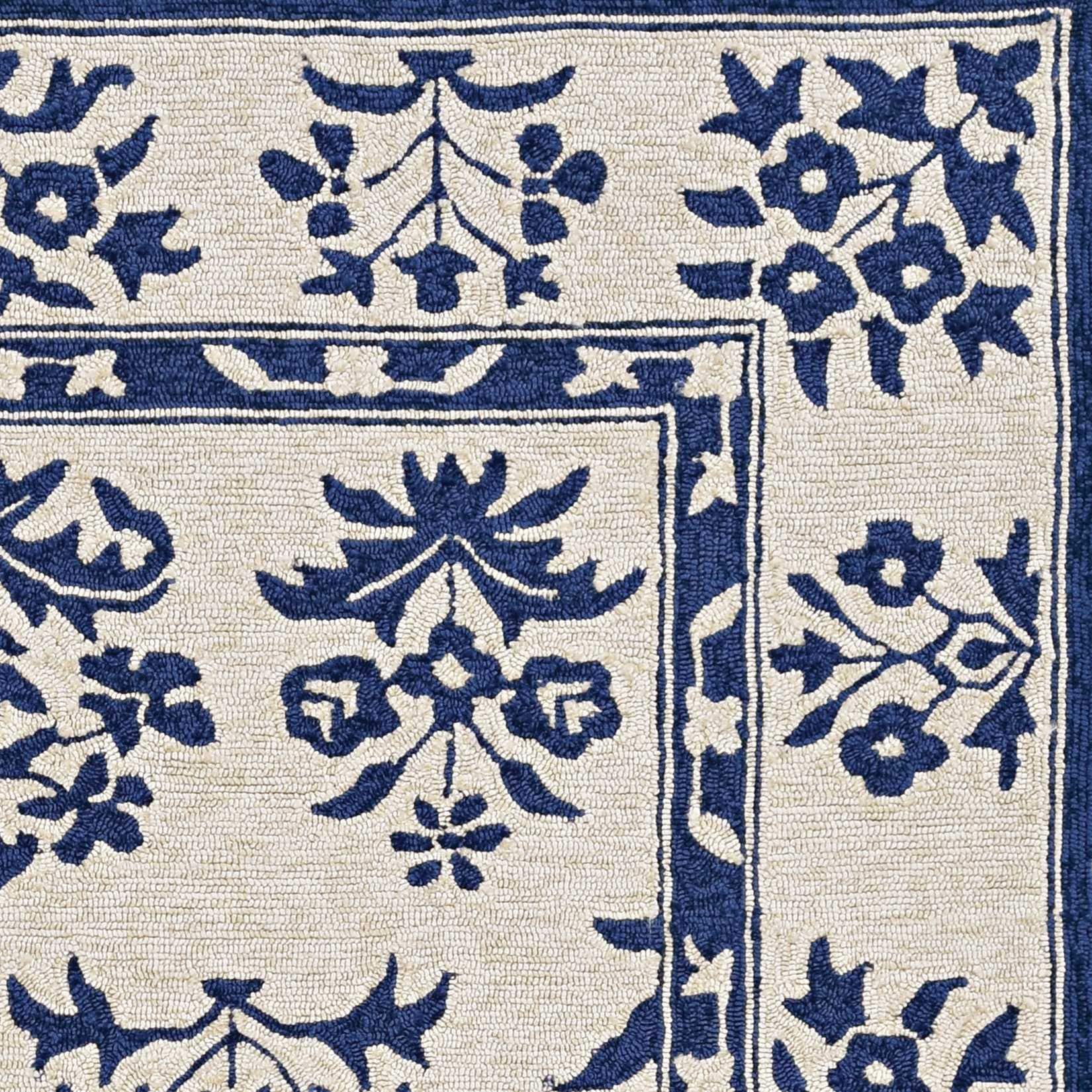 3'X5' Spa Blue Hand Hooked Uv Treated Bordered Indoor Outdoor Area Rug 3'X5' Spa Blue Hand Hooked Uv Treated Bordered Indoor Outdoor Area Rug