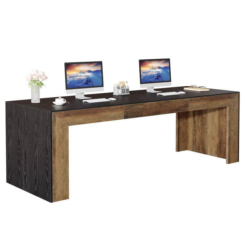78.7-Inch Long Computer Desk for 2 People, Farmhouse Executive Desk
