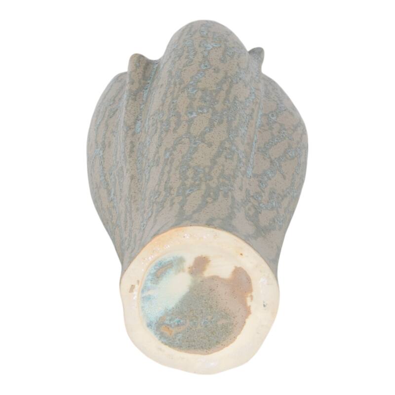 Ceramic Decorative Vase with Textured Wavy Design Modern Home Accent
