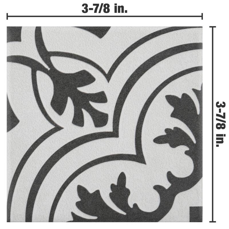 Merola Tile Twenties Mini Vintage 3-7/8" x 3-7/8" Ceramic Floor and Wall Tile