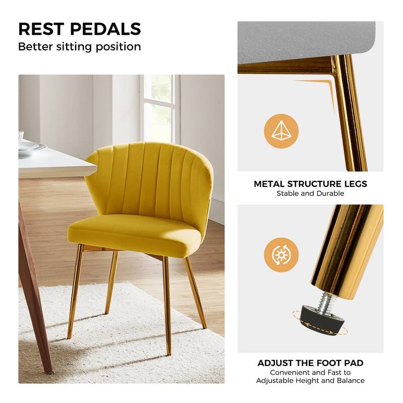 Luna Modern Glam Upholstered Tufted Back Side Accent Dining Chair with Small Base by HULALA HOME