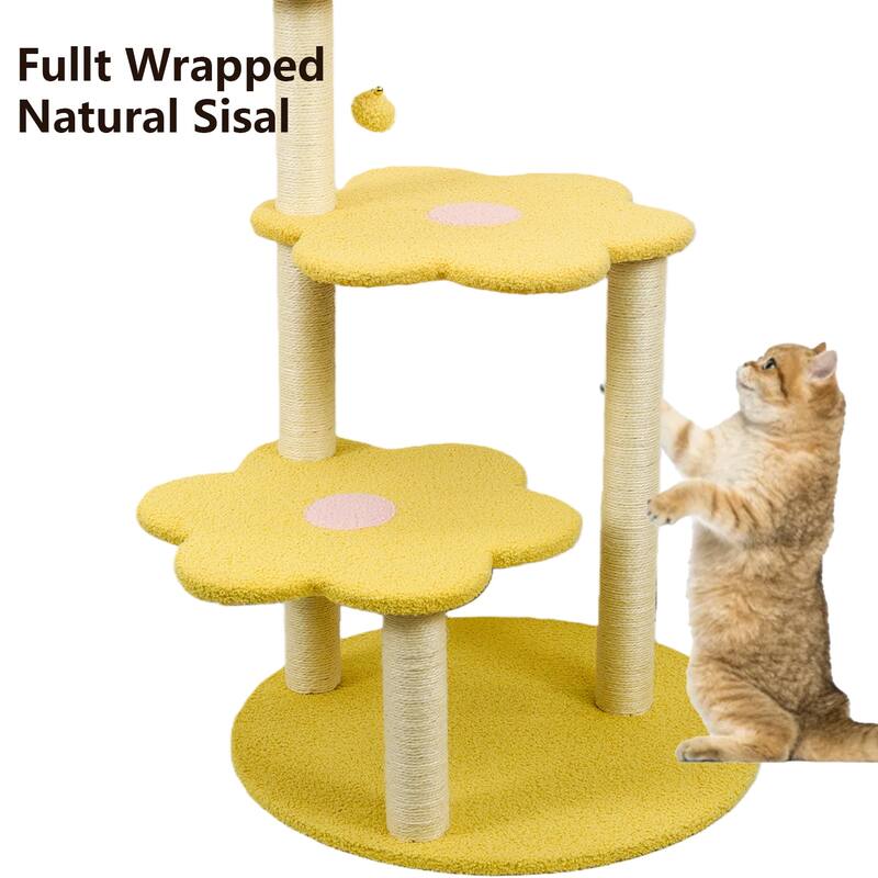 Cat Tree with Removable Cozy Perch & Scratching Posts Hanging, Toy Multi-Level Cat Furniture for Cats to Climb