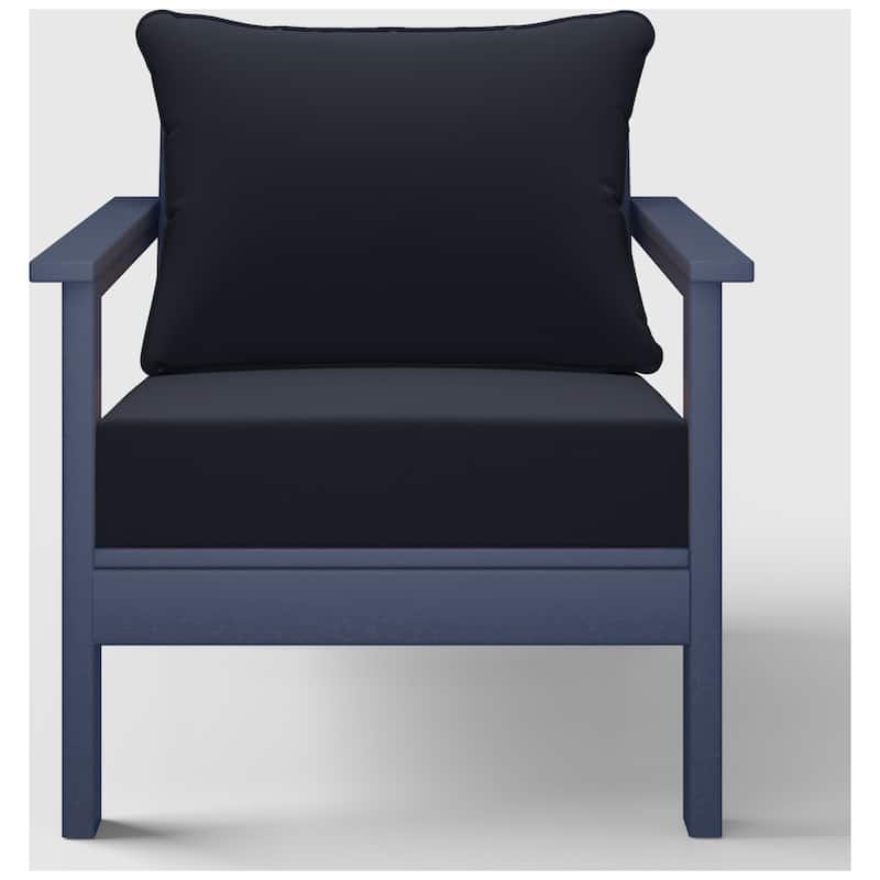 Birchwood All Weather HDPE Outdoor Patio Navy Blue Deep Seating Conversation Set With Cushions (2-Piece)