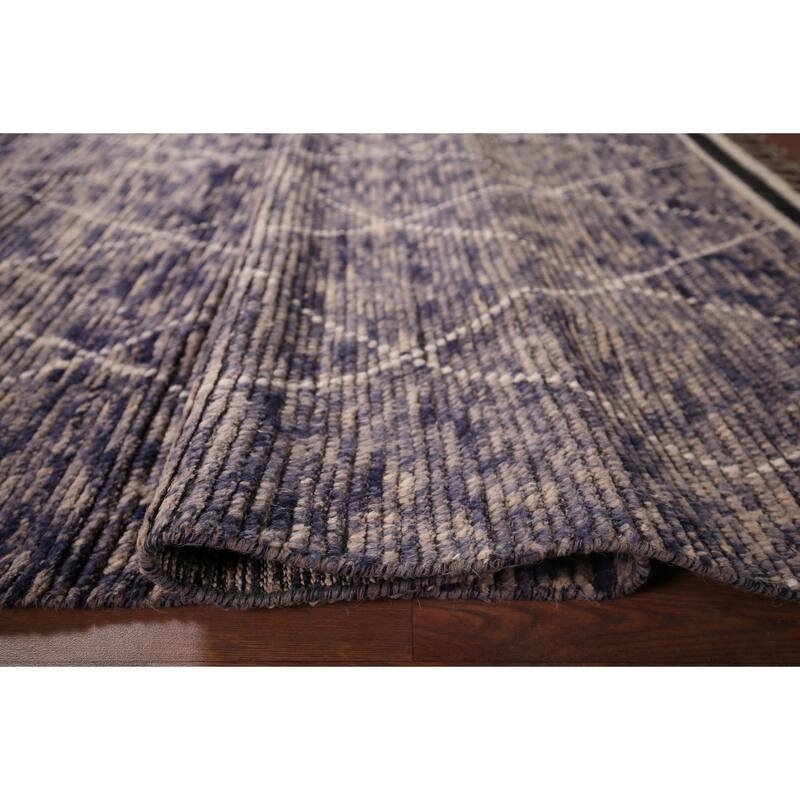 All-Over Trellis Moroccan Area Rug Hand-Knotted Wool Carpet - 4'10"x 9'1"
