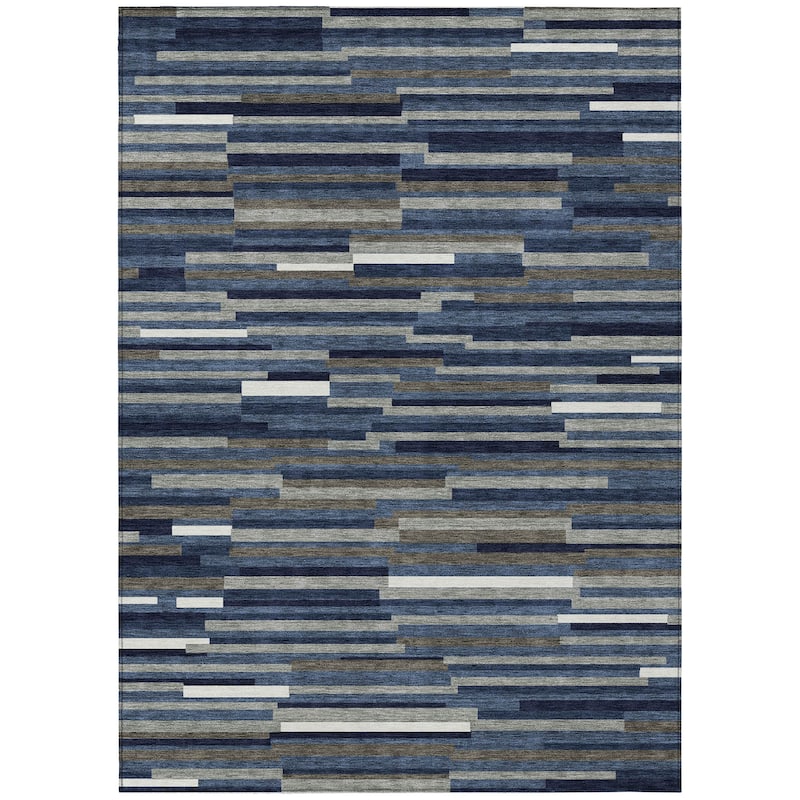 Machine Washable Indoor/ Outdoor Chantille Modern Stripes Rug