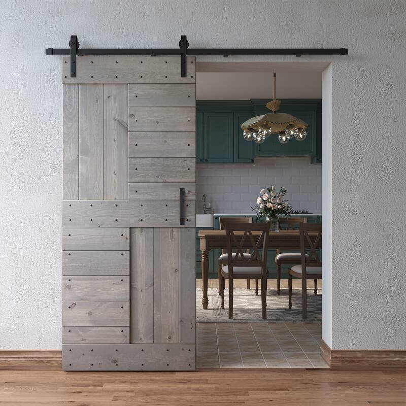 Coast Sequoia 36in x 84in S Series Pine Wood Sliding Barn Door With Hardware Kit