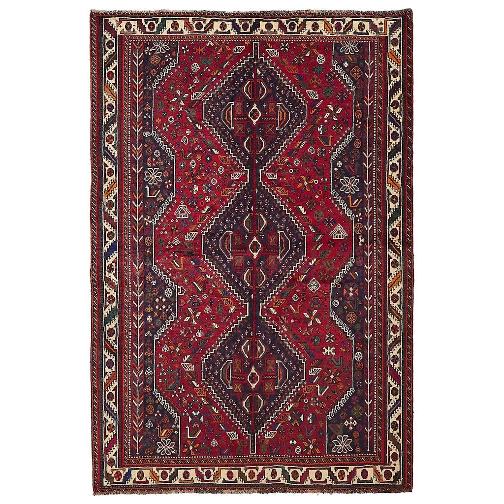 ECARPETGALLERY Hand-knotted Melis Vintage Red Wool Rug - 5'10 x 8'9