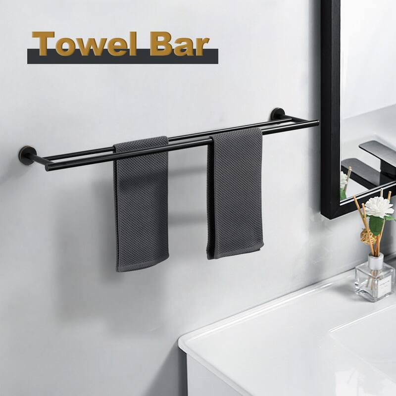 WOWOW Wall Mounted Stainless Steel Double Towel Bar