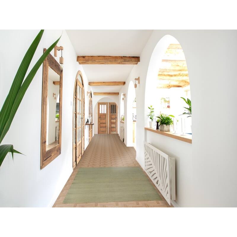 Gabbeh Modern Rug Handmade Solid Wool Carpet - 3'4" x 4'10"