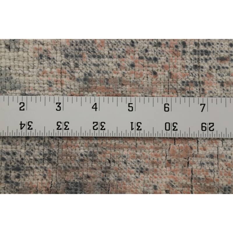 Hand Knotted Oriental Viscose Silk Carpet Modern Abstract Peach Abstract Area Rug - 7' 7'' X 5' 6''