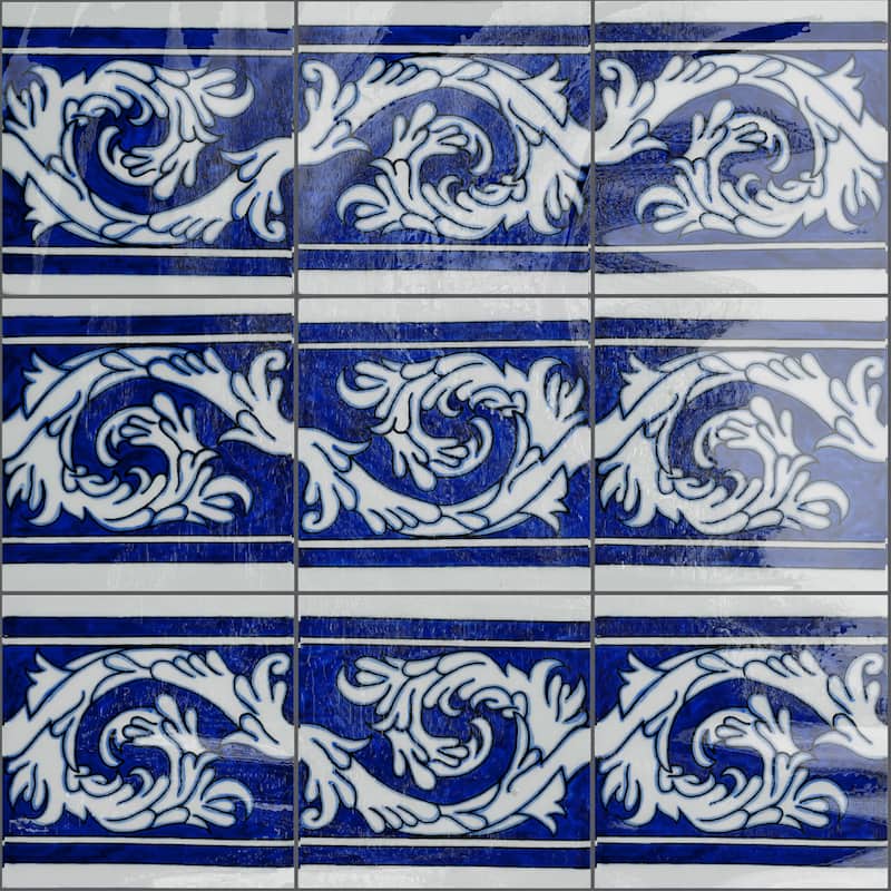 Merola Tile Provincial Deco Marina 6" x 6" Porcelain Wall Tile - (1 Tile)
