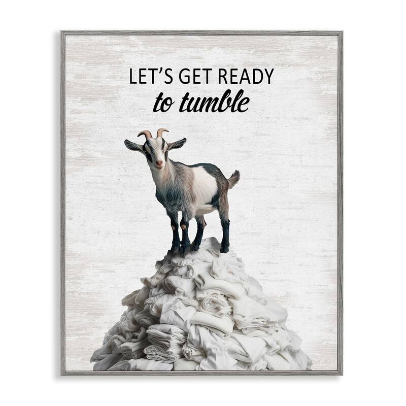 Stupell Ready To Tumble Laundry Framed Giclee Art Design By Lettered and Lined - 11 x 14 - Grey