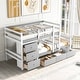 preview thumbnail 2 of 28, Modern Cabin Style Twin over Twin Loft Bunk Bed with Built-In Ladder,Mutiple Storage Drawers,Sturdy and Durable Wood Bed