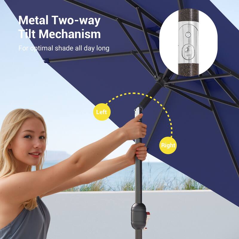 Bonosuki 9ft Patio Umbrella Market Table Umbrella with Tilt and Crank