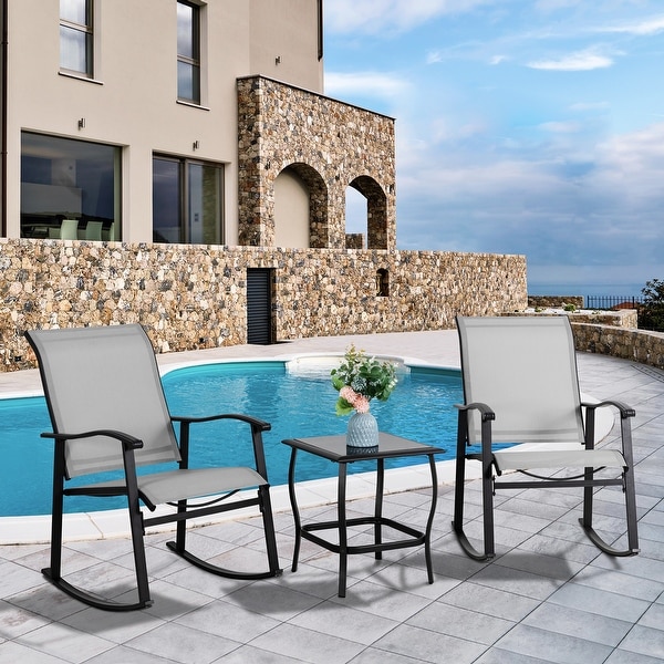 Outdoor rocking bistro set sale