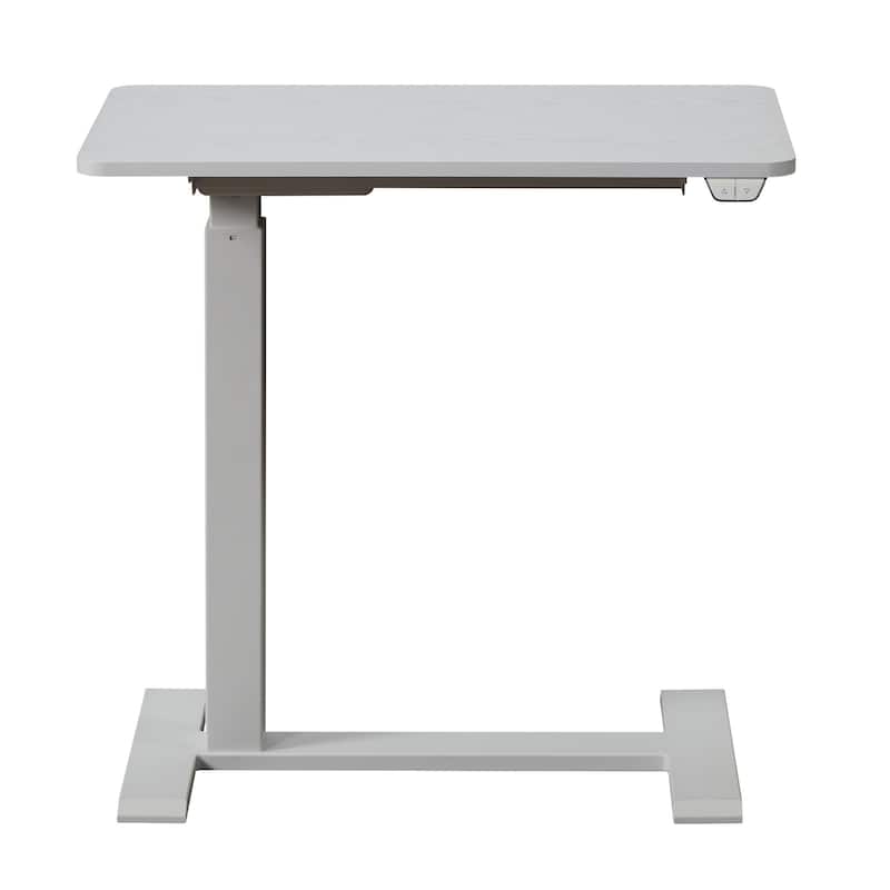 KOWO Electric Height Adjustable Side Table Soft Touch Bedside End Table with Quiet Motor, Modern Nightstand for Home & Office