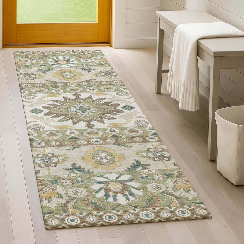 Machine Washable Indoor/ Outdoor Traditional Aspen Chantille Rug