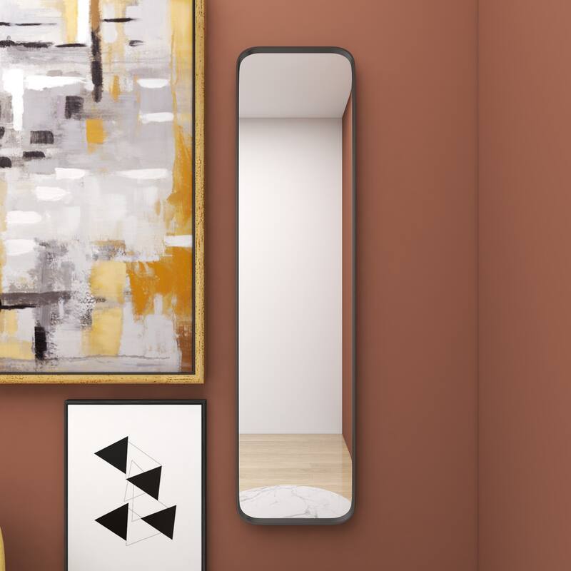 Iron Contemporary Wall Mirror - 12 x 2 x 48