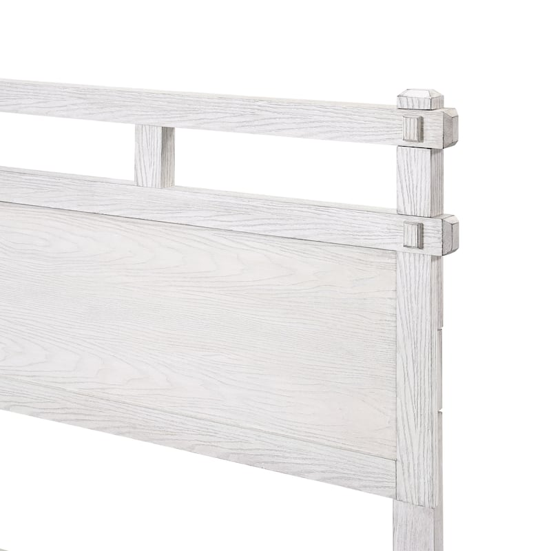 Christopher Knight Home - Farmhouse Platform Bed Frame with 2-Tier Headboard & Solid Wood Slat Support, No Box Spring Required