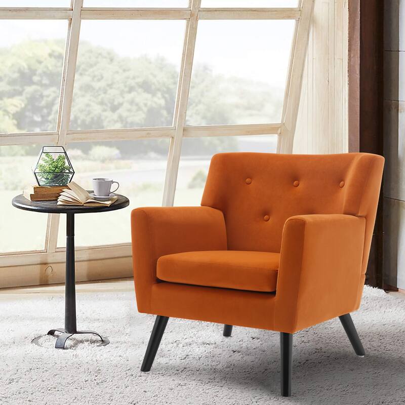 Velvet Upholstered Armchair Tufted Accent Chair, Set of 2 - 30.71"H x 28.35" W x 27.56"D