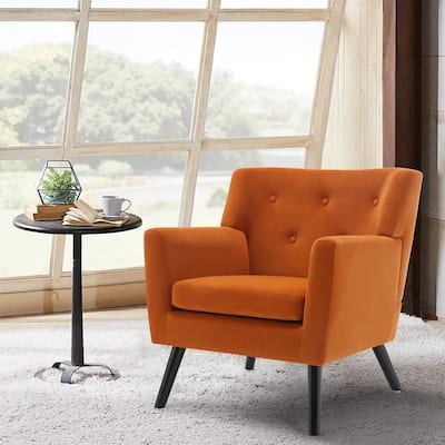 Velvet Upholstered Armchair Tufted Accent Chair, Set of 2 - 30.71"H x 28.35" W x 27.56"D