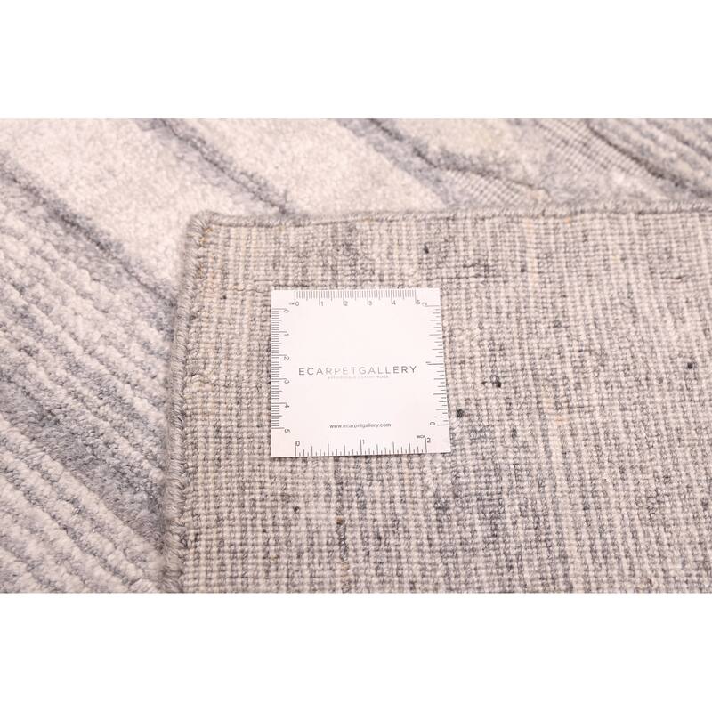 ECARPETGALLERY Hand Loomed Elysian Grey Silk Rug - 6'7 x 9'8