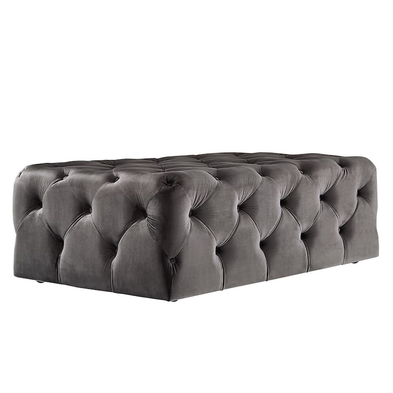 Knightsbridge Rectangular Tufted Ottoman with Casters by iNSPIRE Q Artisan