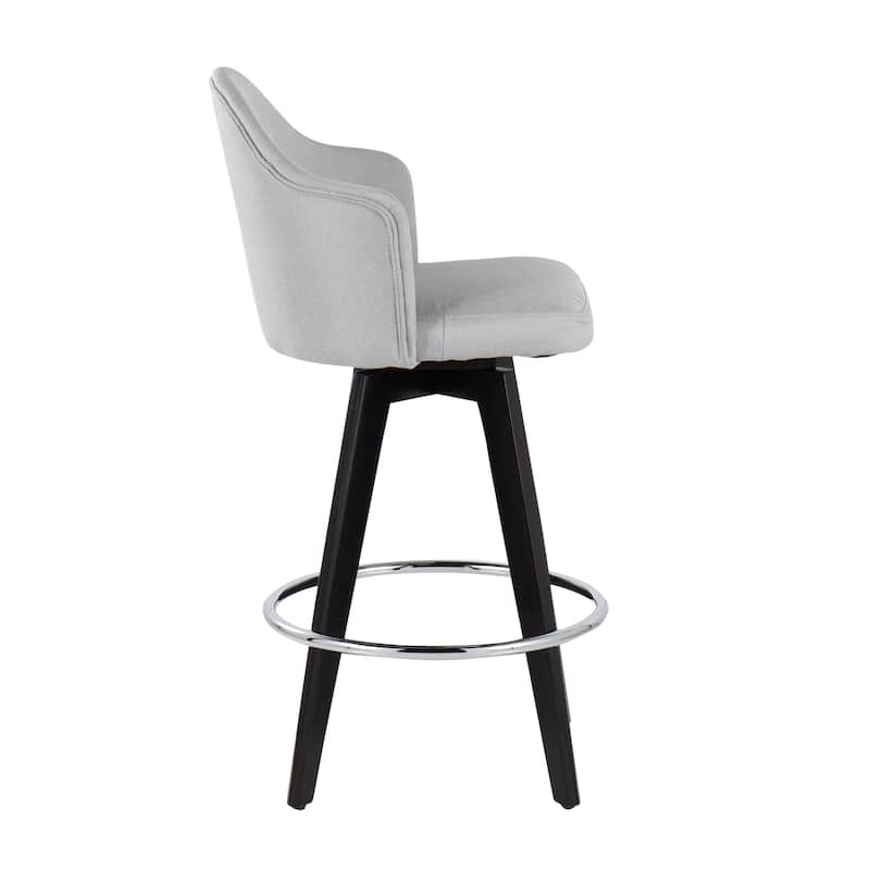 Carson Carrington Valsatra 26" Upholstered Counter Stool with Black Wood Base (Set of 2)