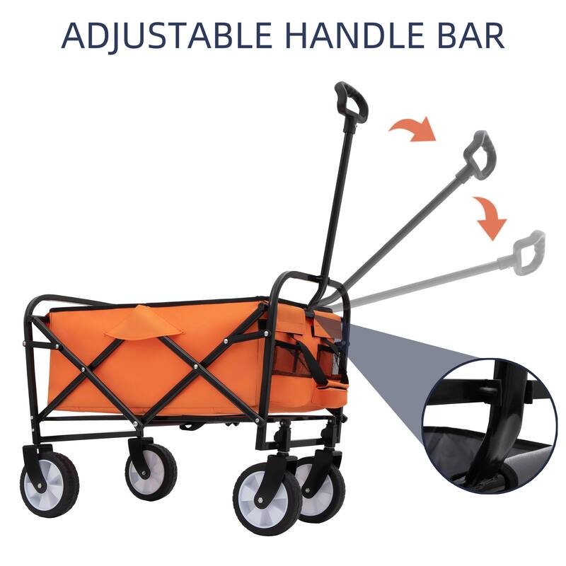 Multi-Use Foldable Wagon with 3 Liner Bags - Heavy Duty Camping Cart