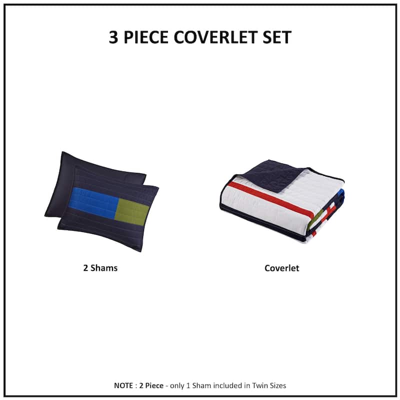 Intelligent Design Kids Emmett Multi Stripe Printed Quilt Set