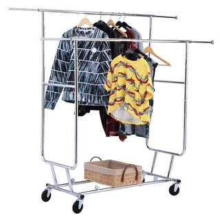 Shop Costway Commercial Grade Collapsible Clothing Rolling Double