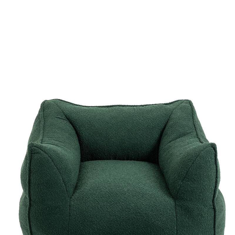 GDFStudio - COOLMORE Boucle Bean Bag Chair with Memory Foam Filling for Ultimate Comfort