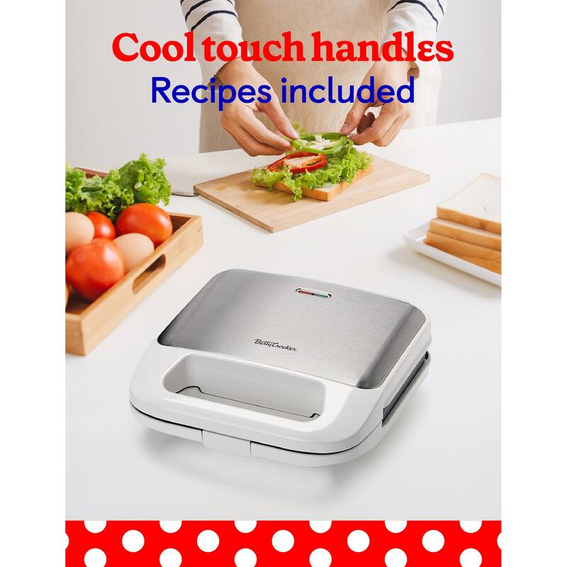 Betty Crocker 3-in-1 Indoor Grill, Sandwich / Panini Press & Waffle Maker Plus, 750 Watts