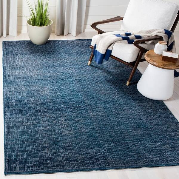 Shop Safavieh Couture Hand Knotted Kensington Paisley Modern Wool Rug Overstock 23498969 6 X 9 Navy