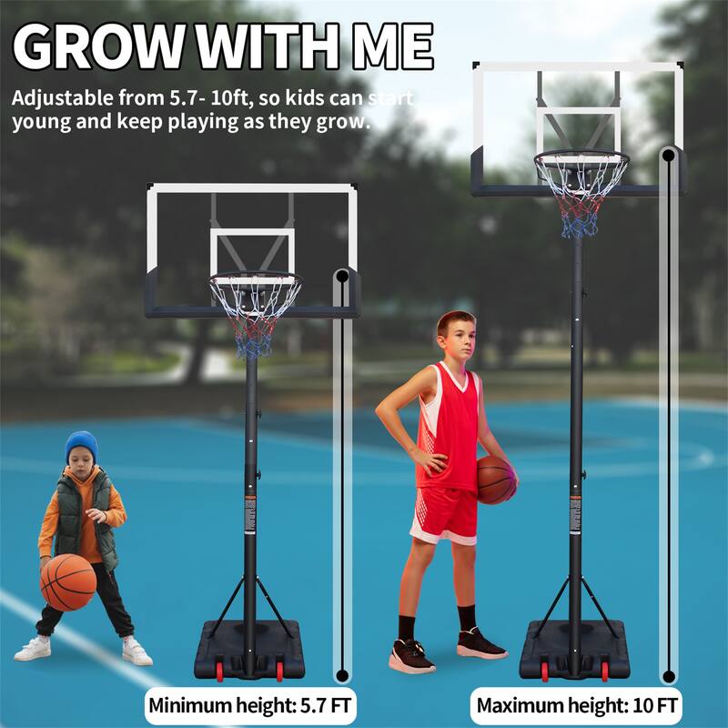 Use for Outdoor Height Adjustable 5.7 to 10ft Basketball Hoop